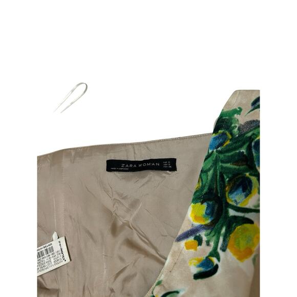 Zara Lemons Strapless Pleated Mini Yellow Size Small Wedding Guest Dress Party - Picture 7 of 9